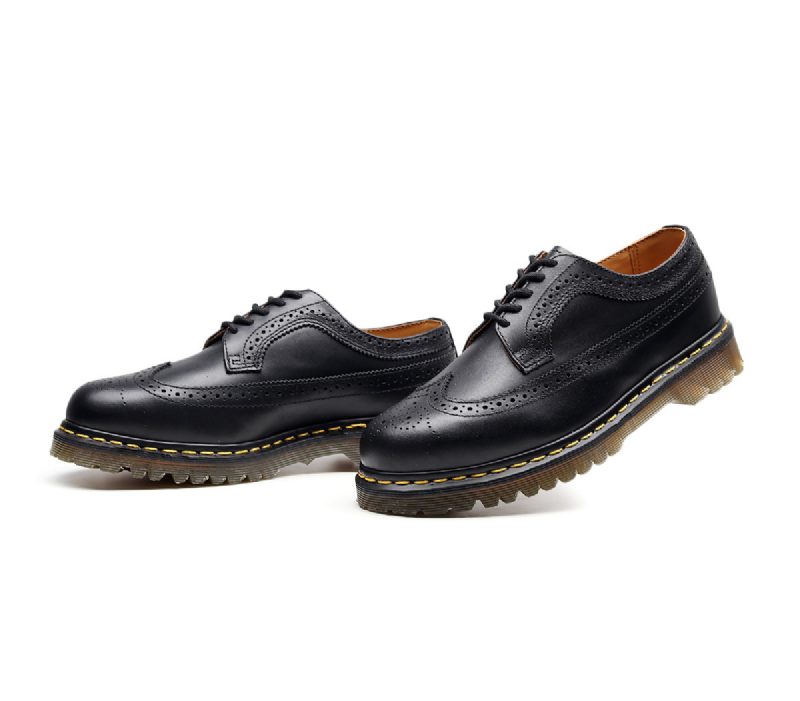 Klassiske 5-hulls Martin-støvler I Skinn Brogue Sko Herresko Utskåret Design Flate Sko Herre- Og Damesko Stor Størrelse