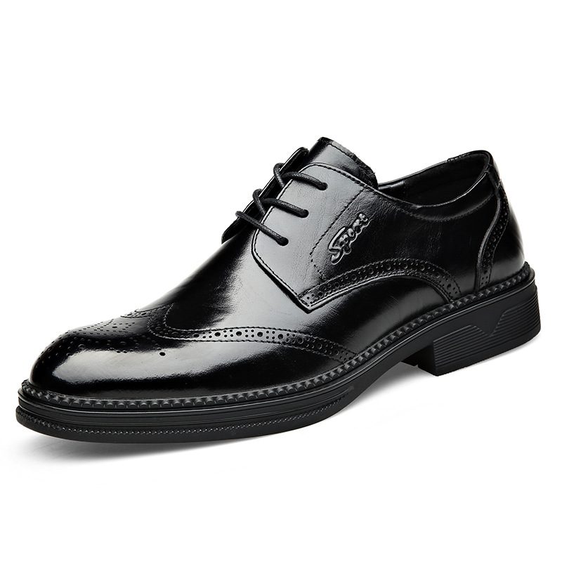 Nye Brogue Sko Kuskinn Menn Kjole Sko Business Formell Fritidsdress Ekte Dress Sko Bryllup Sko