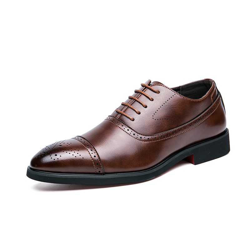 Plus Size Business Casual Oxford Sko Menns Svarte Menn Kjole Sko Mote Brogues Utskårne Sko Bryllup Sko