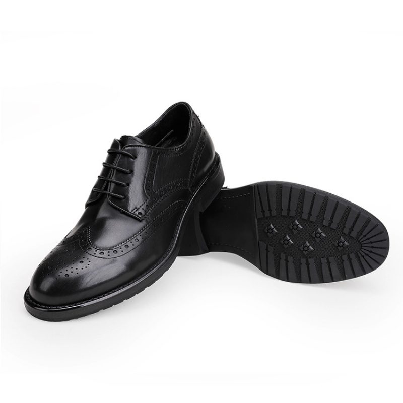 Sko Herre Skinn Oxford Dress Sko Business Casual Sko Brogue Sko Graverte Bryllup Sko Derby