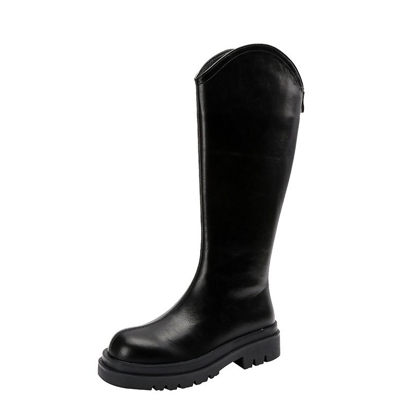 Knight Boots Dame Tykke Ben Store Tube Støvler Høye Fet Jente Stor Størrelse 41-43