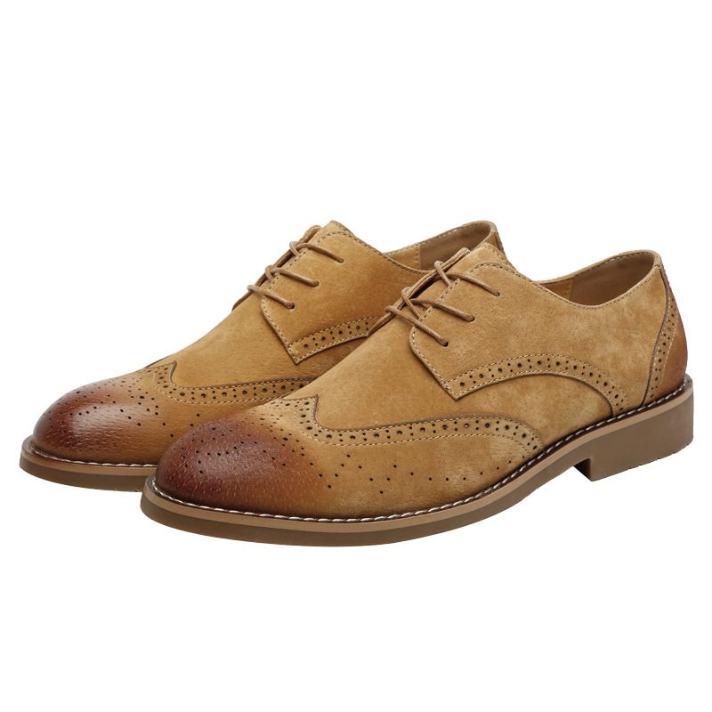 Kjede Nye Utskåret Kjole Sko Trendy Brogue Sko Business Casual Retro Herresko