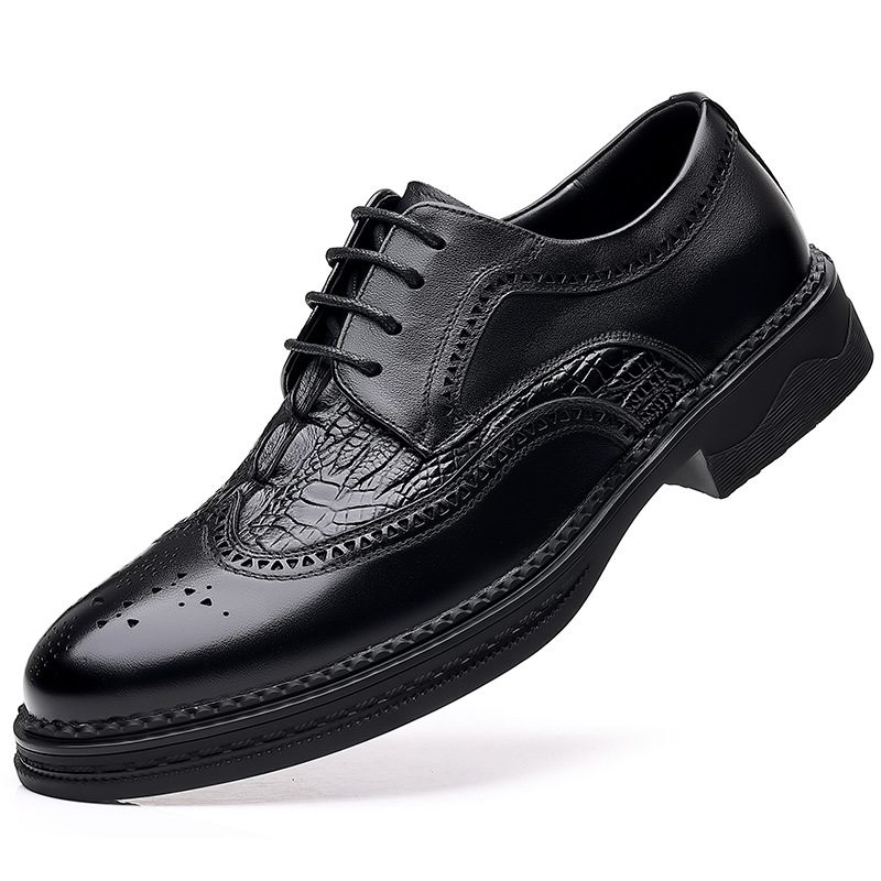 Nye Brogue Sko Herresko Ekte Skinn Forretningskjole Utskårne Menns Kjole Sko Blonder Pustende Trendy Oxford Sko