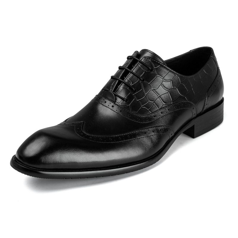 Skinn Oxford-kjolesko For Menn Brogue-sko Utskårne Herresko Business Dress Sko Profesjonell Kjole Sko