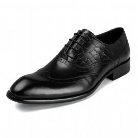 Skinn Oxford-kjolesko For Menn Brogue-sko Utskårne Herresko Business Dress Sko Profesjonell Kjole Sko