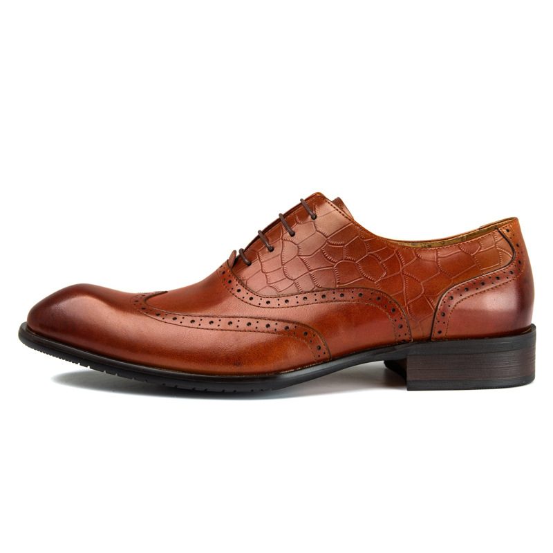 Skinn Oxford-kjolesko For Menn Brogue-sko Utskårne Herresko Business Dress Sko Profesjonell Kjole Sko