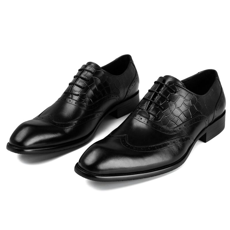 Skinn Oxford-kjolesko For Menn Brogue-sko Utskårne Herresko Business Dress Sko Profesjonell Kjole Sko