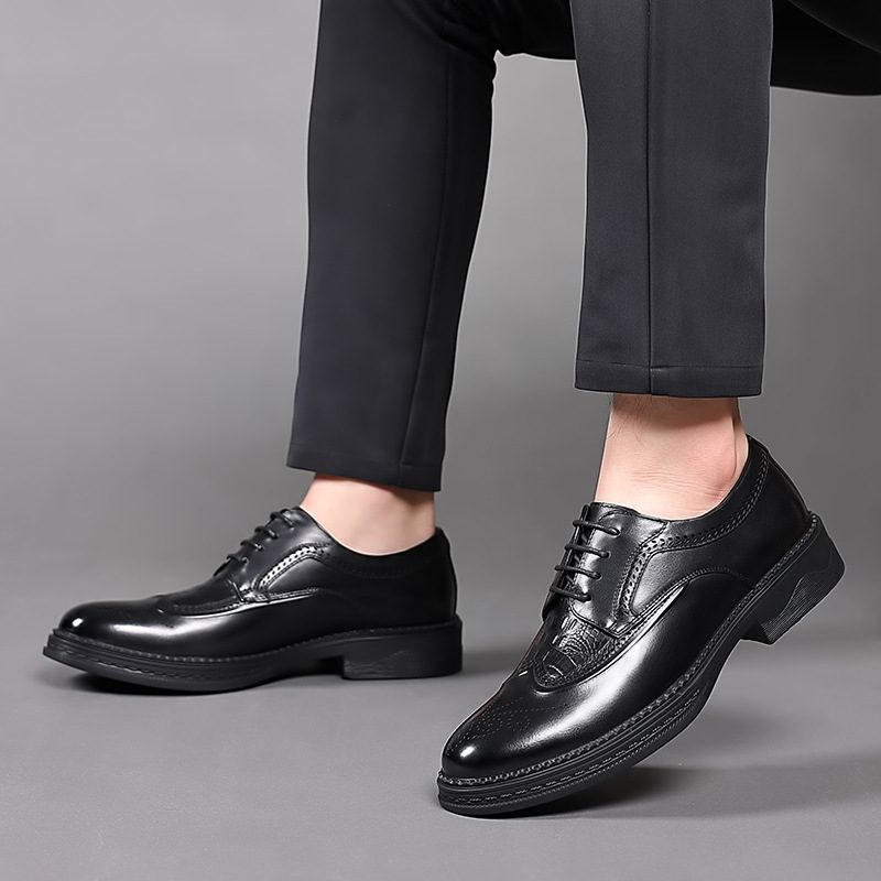 Spring Business Casual Dress Sko Herre Skinn Brogue Sko Herresko