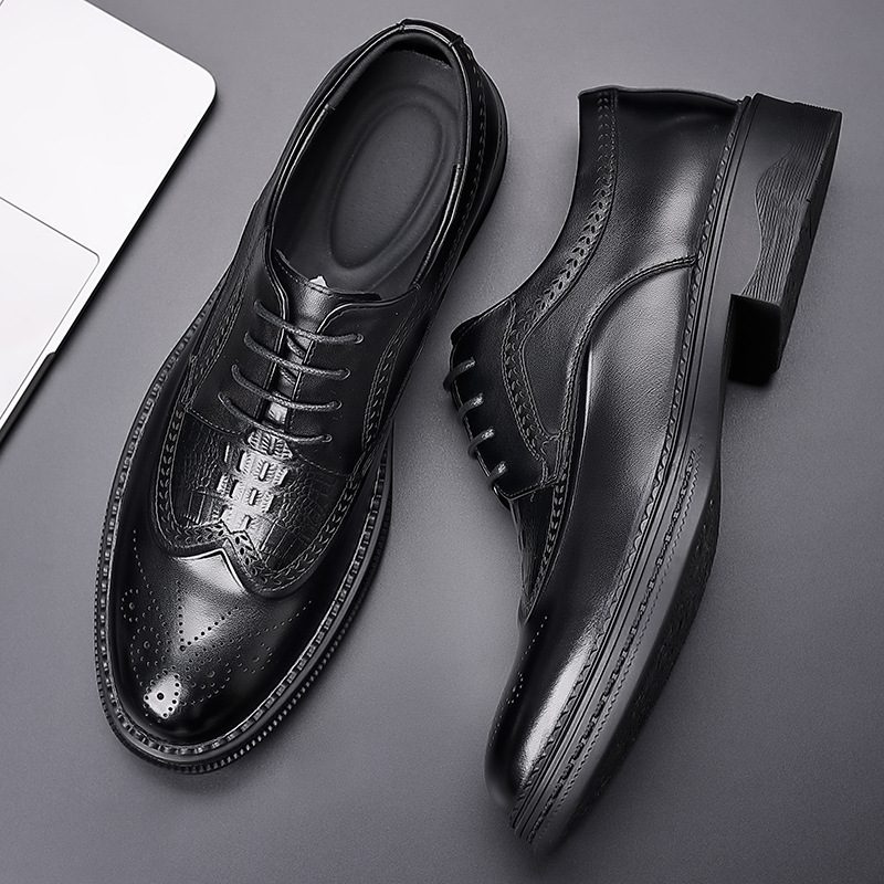 Spring Business Casual Dress Sko Herre Skinn Brogue Sko Herresko