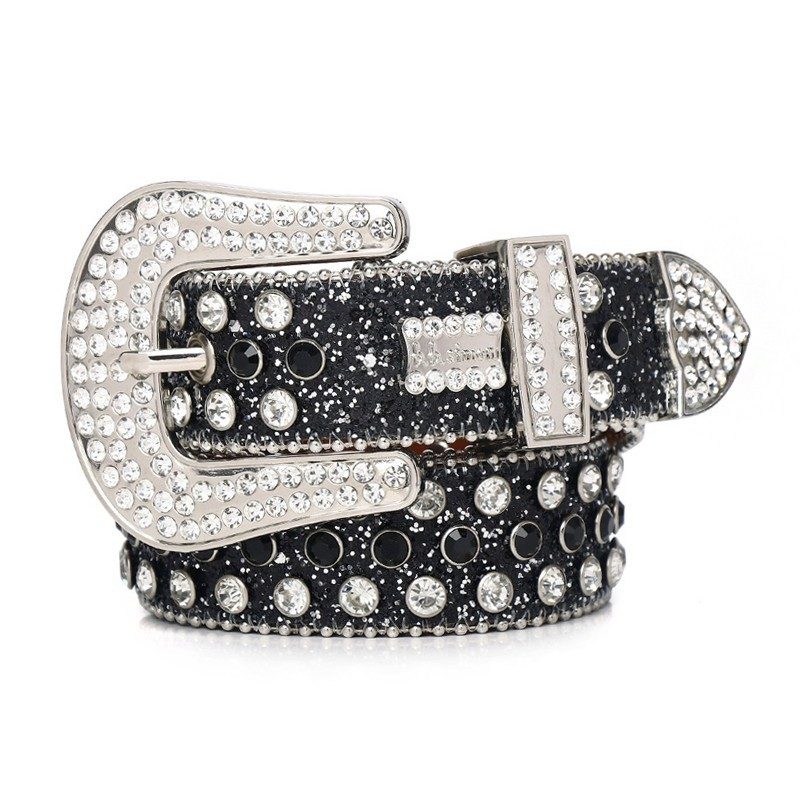 Rhinestone Belte Personlighet Stil Legering Pin Spenne Pu Materiale Menn Og Kvinner Mote Vinter Oppføring