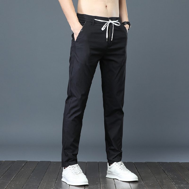 2024 Casual Stretch Sports Trend Mote Herre Bukser Tynnseksjon Slim Fit