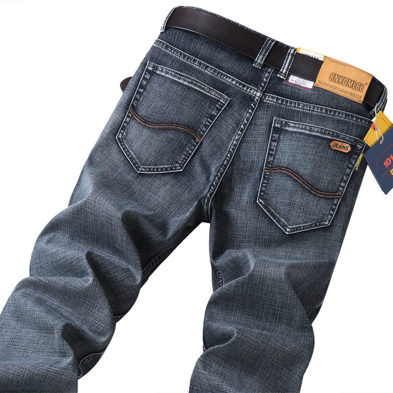 2024 Jeans For Menn Straight Slim Fit Stretch Casual