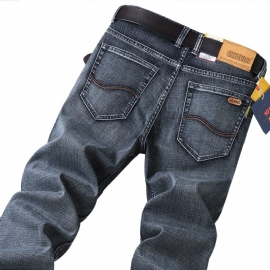 2024 Jeans For Menn Straight Slim Fit Stretch Casual