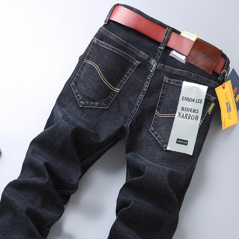 2024 Jeans For Menn Straight Slim Fit Stretch Casual