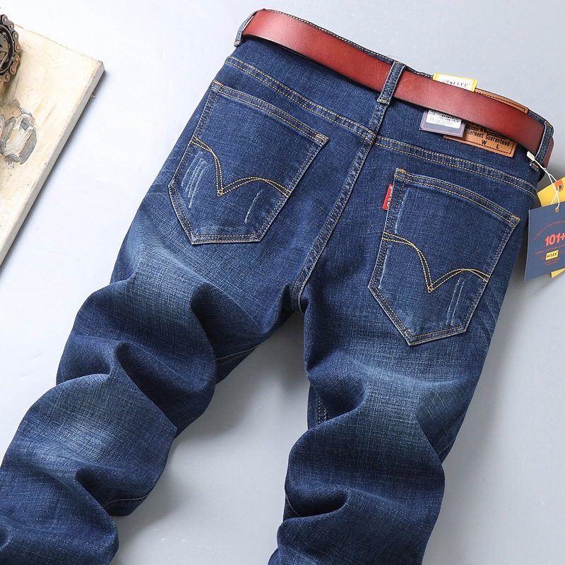 2024 Jeans For Menn Straight Slim Fit Stretch Casual