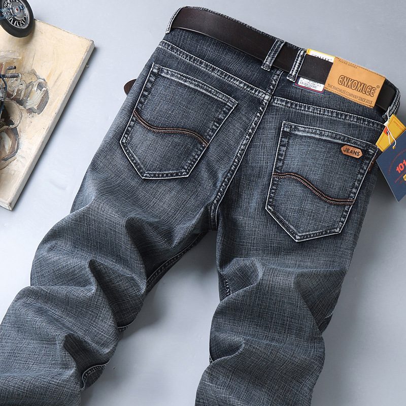 2024 Jeans For Menn Straight Slim Fit Stretch Casual