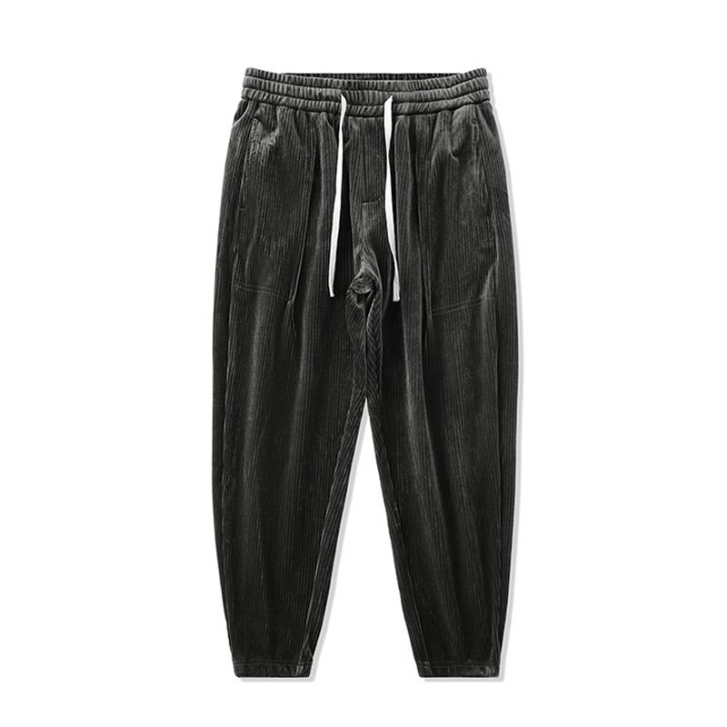 Corduroy Casual Pants Herre Løse Leggings Joggebukse Harem