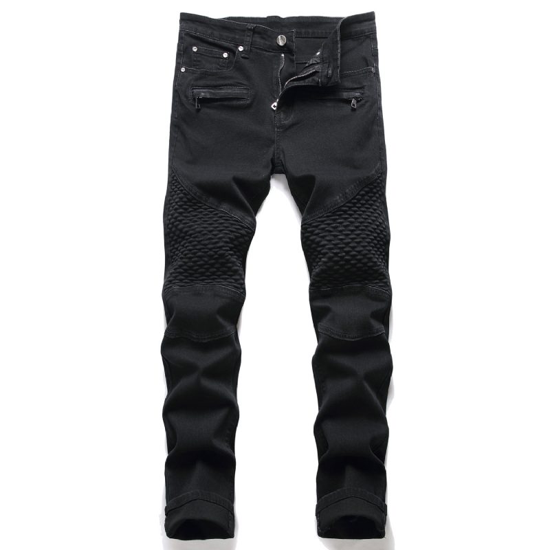 Jeans For Menn Slim Fit Glidelåsbukser