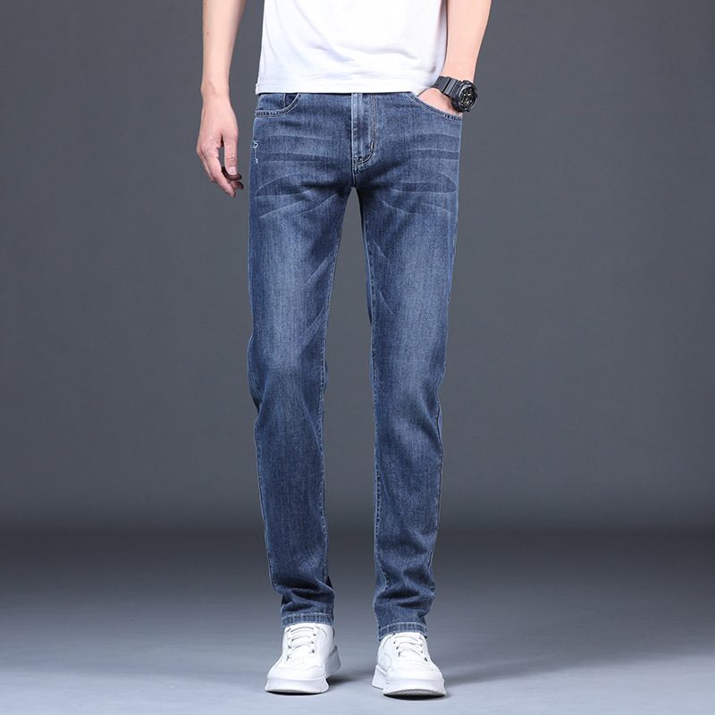 Jeans For Menn Straight Fit Elastisk Trendy Casual