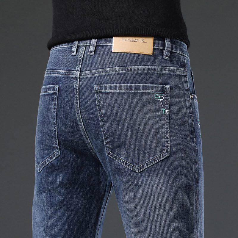 Jeans For Menn Straight Fit Elastisk Trendy Casual