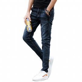 Jeans Herre Slim Fit Casual Vinterbukser