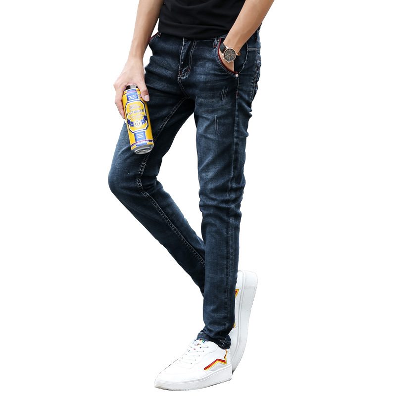 Jeans Herre Slim Fit Casual Vinterbukser