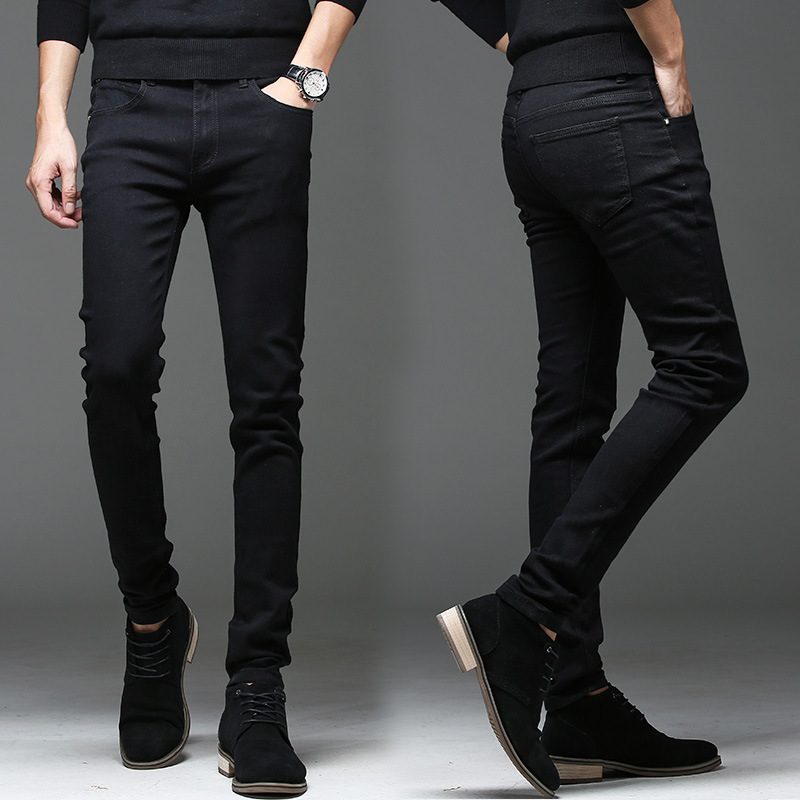 Jeans Herre Slim Fit Casual Vinterbukser