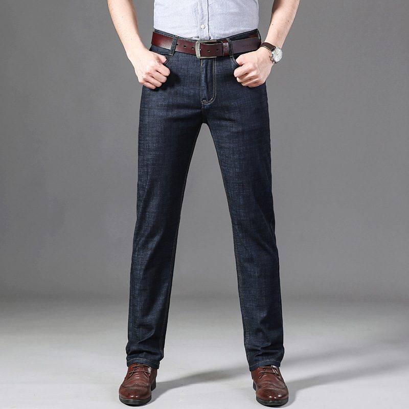 Menns Jeans Løs Straight Stretch Casual