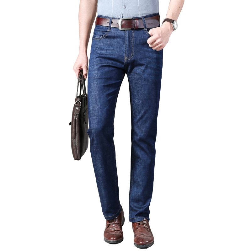 Menns Jeans Løs Straight Stretch Casual