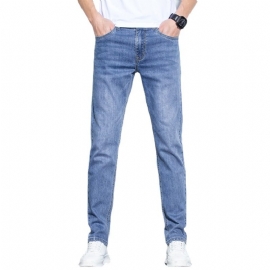 Menns Jeans Løs Straight Stretch Slim Fit Bukser Uformell Trend