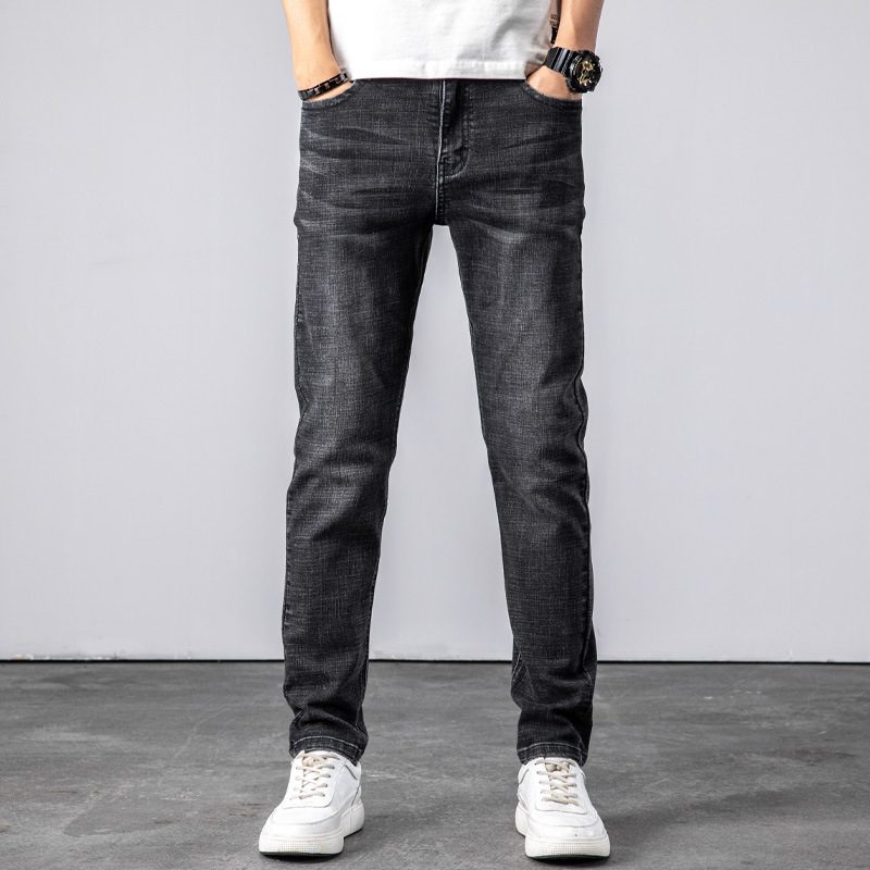 Menns Jeans Løs Straight Stretch Slim Fit Bukser Uformell Trend