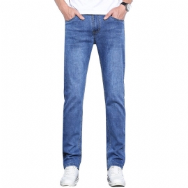 Stretch Jeans Menn Slim Fit Rett Trendy Casual