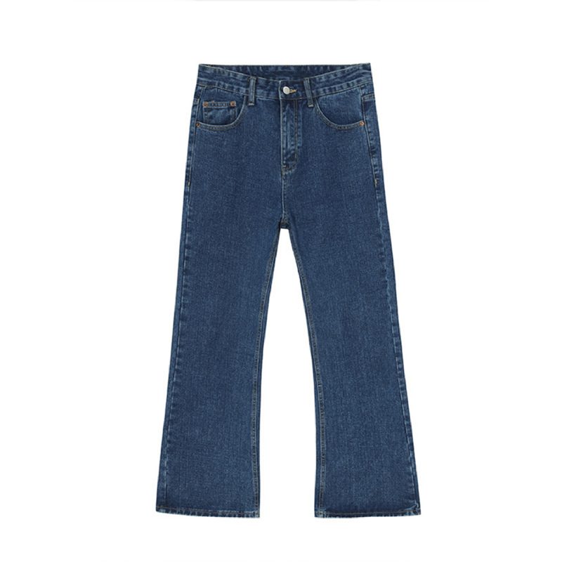 Trend Personlighet Rett Micro Trompet Ensfarget Jeans Menn