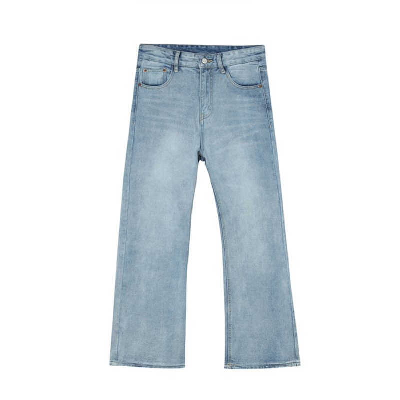 Trend Personlighet Rett Micro Trompet Ensfarget Jeans Menn