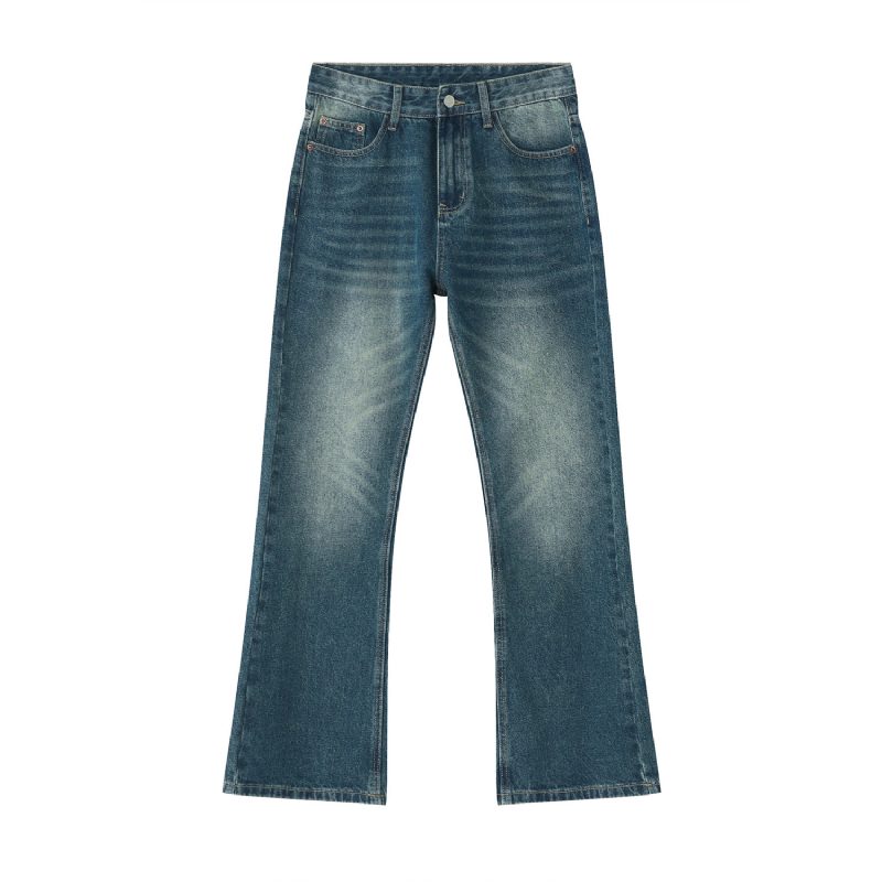 Trend Personlighet Rett Micro Trompet Ensfarget Jeans Menn