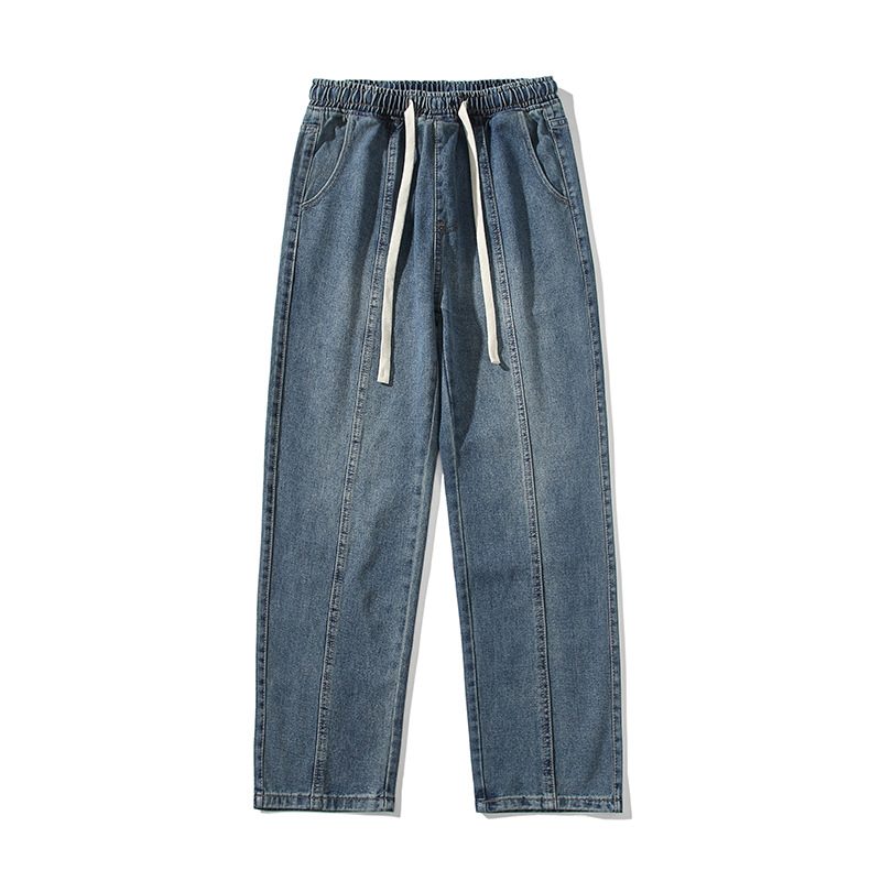 Vintage Jeans For Menn Gradient Løse Rette Bukser