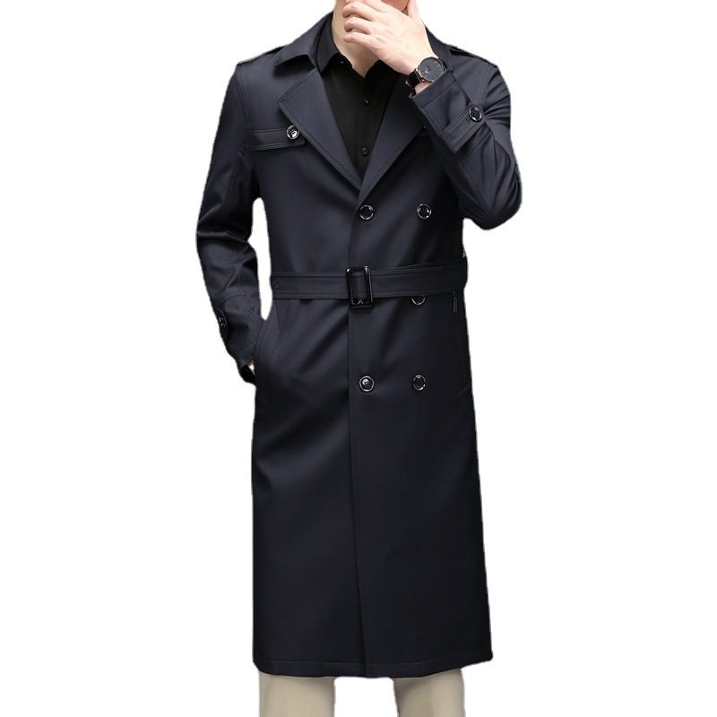 Casual Trench Coat Menn Lang Business Jakke