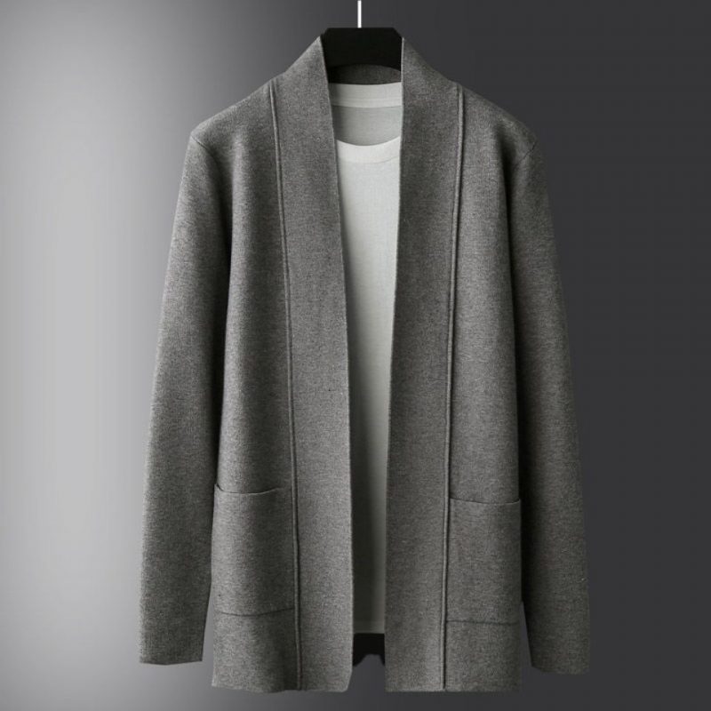 Herrejakker Lange Cardigans Mote Uformelle Topper Trend