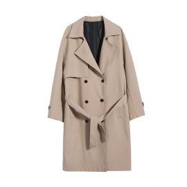 Trenchcoat For Menn 2024 Mellomlang Trendy Fritidskåpe