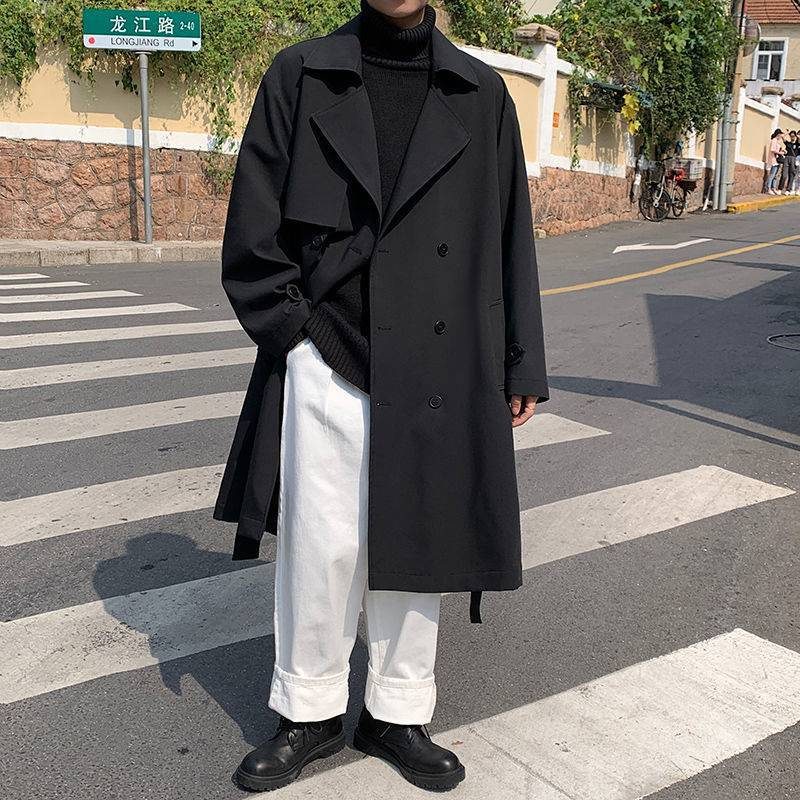 Trenchcoat Mellomlang Ullfrakk For Menn