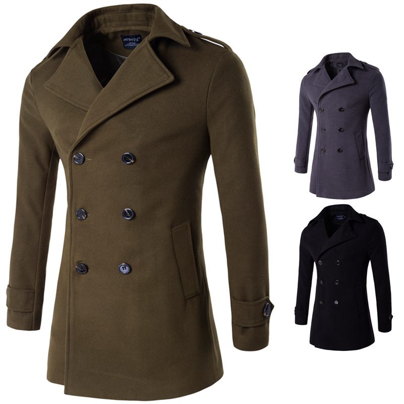 Ullfrakk For Menn Double Breasted Trench Coat Trend