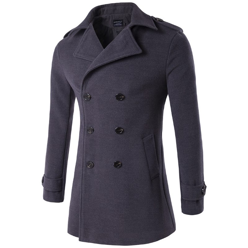 Ullfrakk For Menn Double Breasted Trench Coat Trend