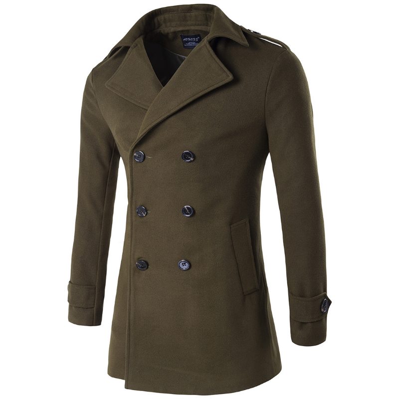 Ullfrakk For Menn Double Breasted Trench Coat Trend