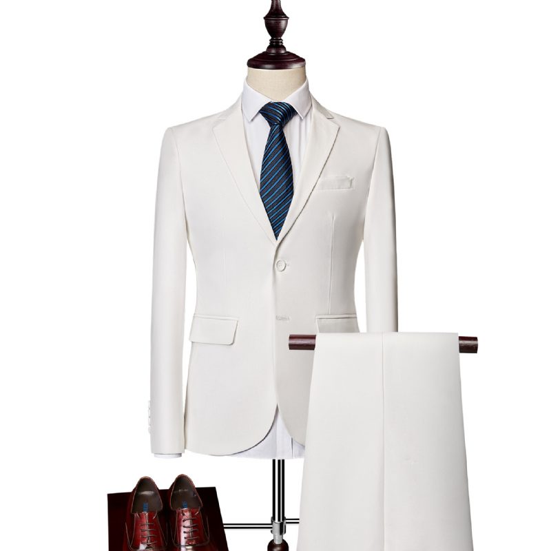 2024 Herredresser Business Casual Ensfarget Todelt Sett