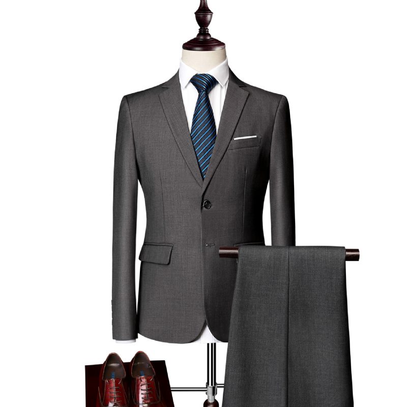 2024 Herredresser Business Casual Ensfarget Todelt Sett