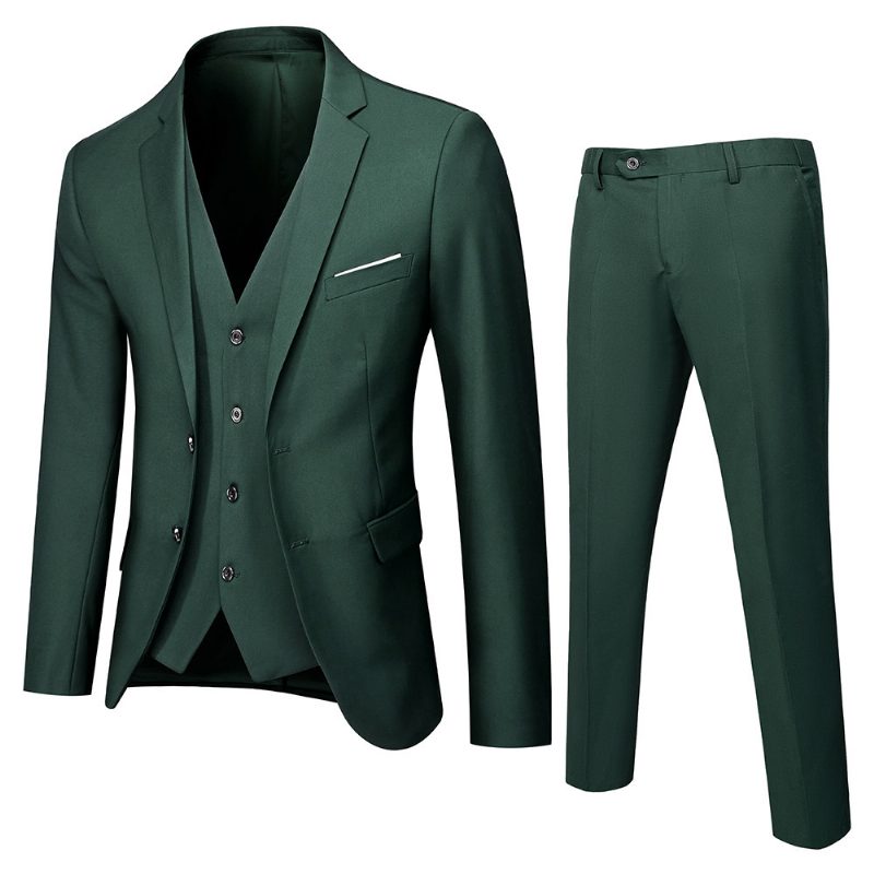 Double Breasted Suit Menn Slim Fit Ekteskap Business Casual