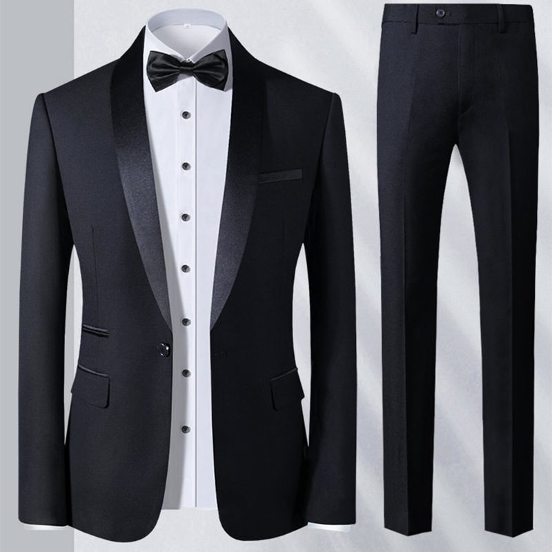 Passer Menn Svart Best Man Dress Kostymer