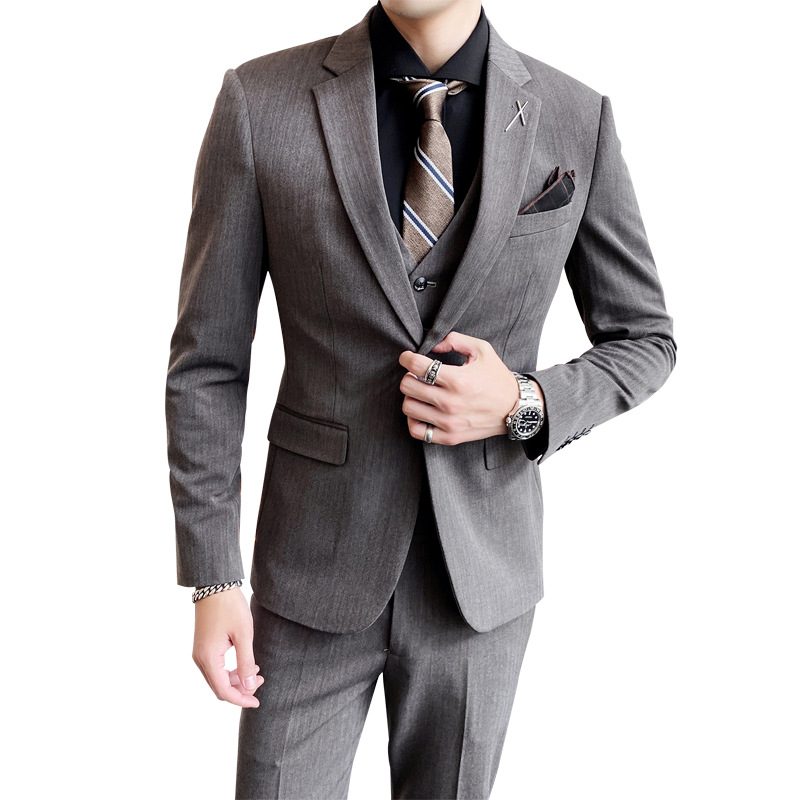 Slim Fit Dress Men Business Formell Tredelt