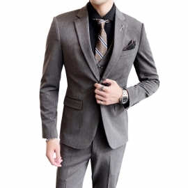 Slim Fit Dress Men Business Formell Tredelt