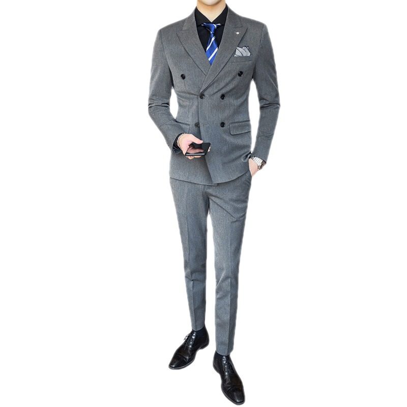 Tredelt Dress For Menn Slim Fit Profesjonell Kjole Bestemann Brudgom Brudekjole Dobbeltspent